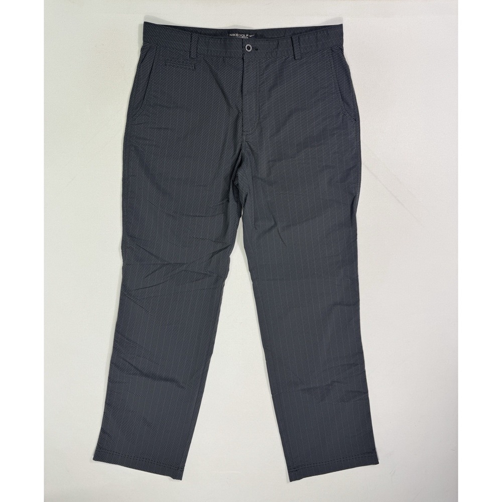 Nike Golf Men 34x32 (34x31) Dri-Fit Tour Performance Pants Black Gray 542153-010